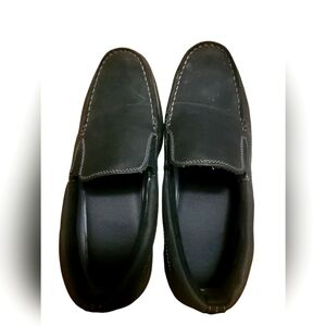 George Shoes Mens 10 Loafers Black Faux Leather Casual Comfort